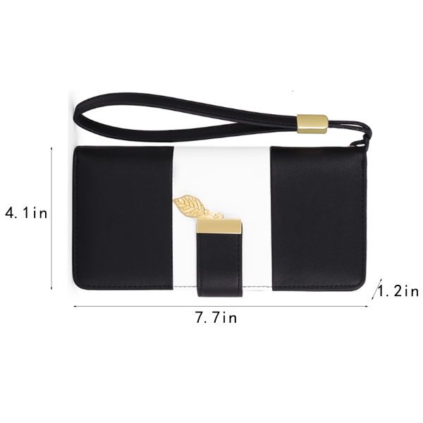PU Leather Zippered Clutch Wallet