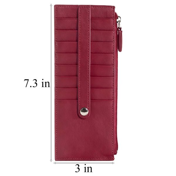 Long PU Leather Multi Card Slot Zipper Wallet
