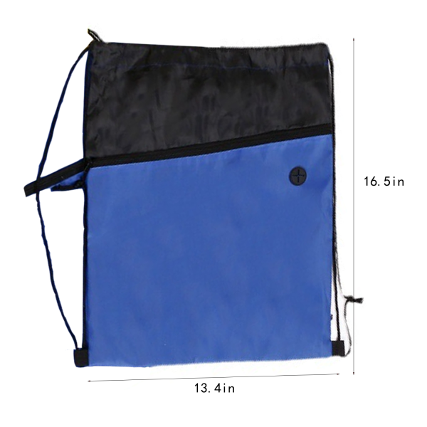 Polyester Two-Tone Drawstring Backpack