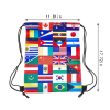 World Flags Soccer Theme Polyester Drawstring Bag