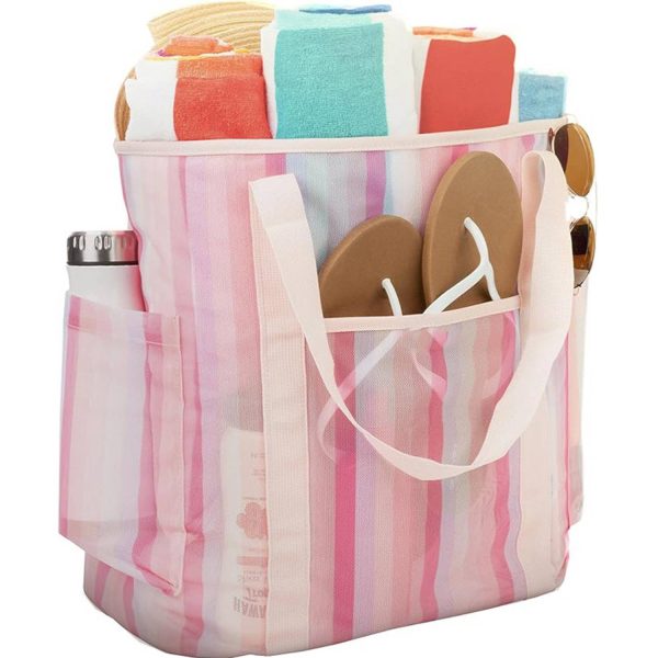 没有logo的_1762413672499_1770175475866.jpg Nylon Polyester Mesh Waterproof Beach Tote Bag