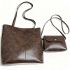 深棕_1761900677269.png 2-Piece PU Leather Retro Tote Bag Set
