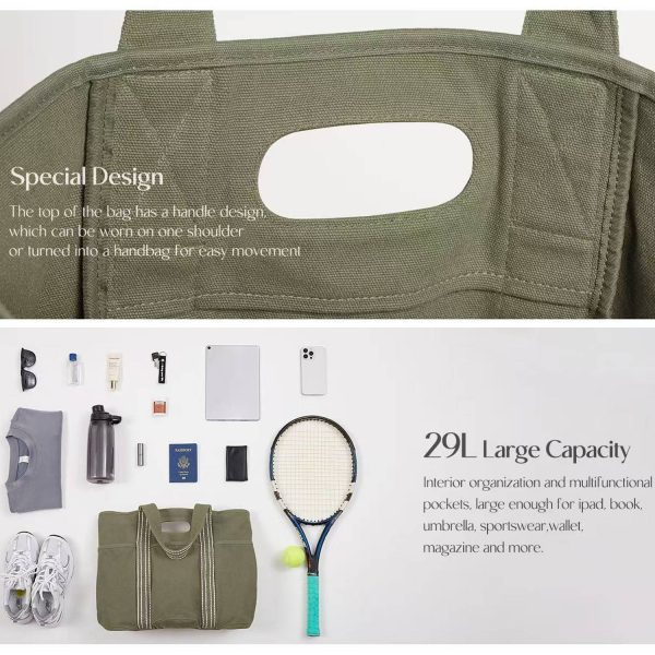 Large-Capacity Canvas Tote & Shoulder Bag