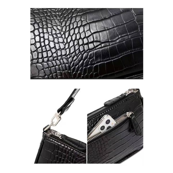PU Leather Vintage Crocodile Pattern Handbag