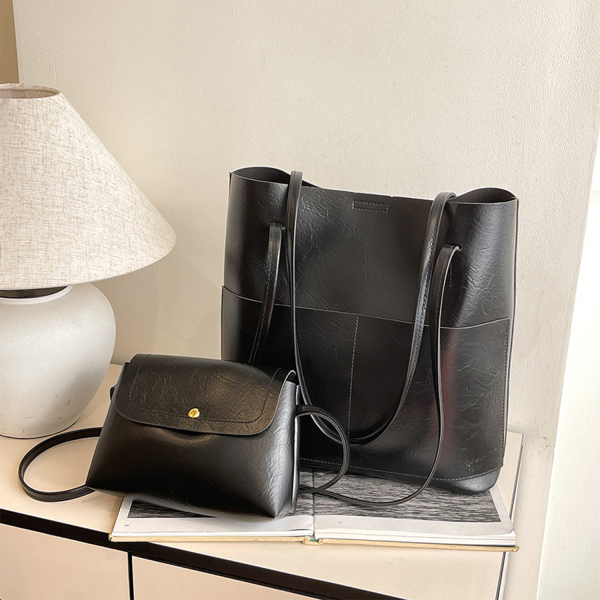 细节2_1761900642814.png 2-Piece PU Leather Retro Tote Bag Set