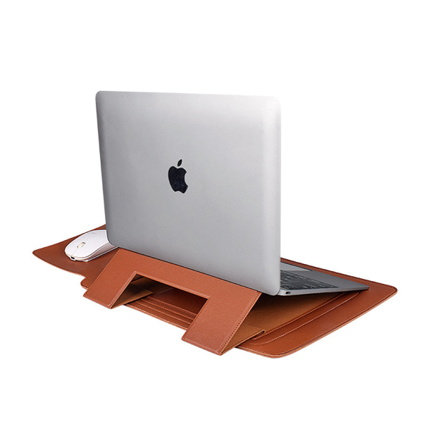 13.3 In PU Leather Laptop Sleeve Case with Stand