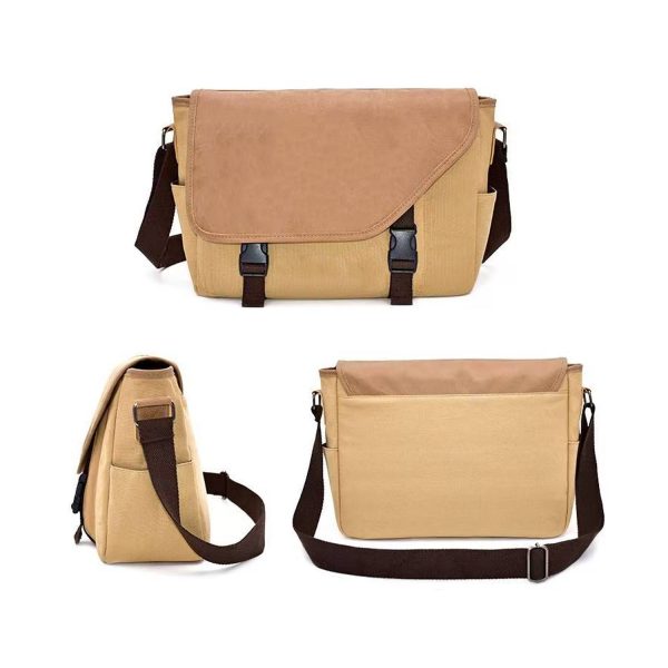 Canvas Slant Flap Messenger Bag with Shoulder Strap