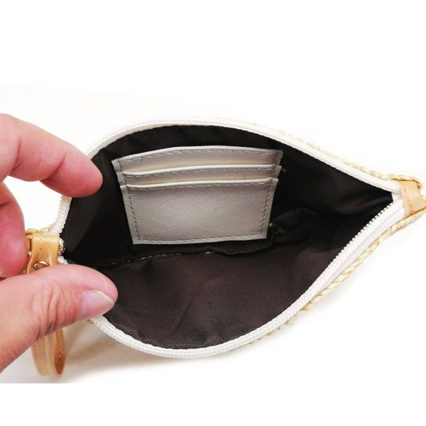 Bohemian Straw Woven Zipper Clutch Bag