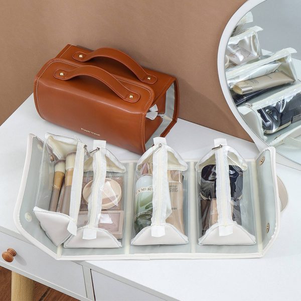 4-in-1 Detachable Foldable PU Travel Makeup Bag