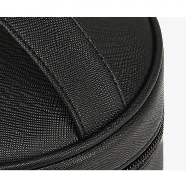 Portable Large-Capacity PU Leather Cylinder Makeup Bag