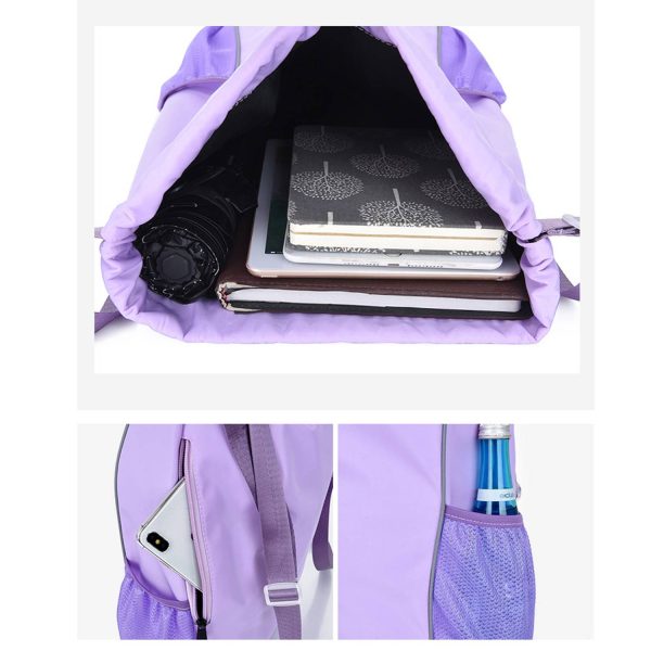 Sports Nylon Waterproof Drawstring Backpack