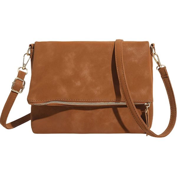 PU Leather Foldable Textured Crossbody Bag