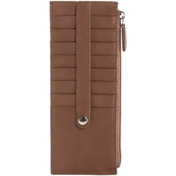 Long PU Leather Multi Card Slot Zipper Wallet