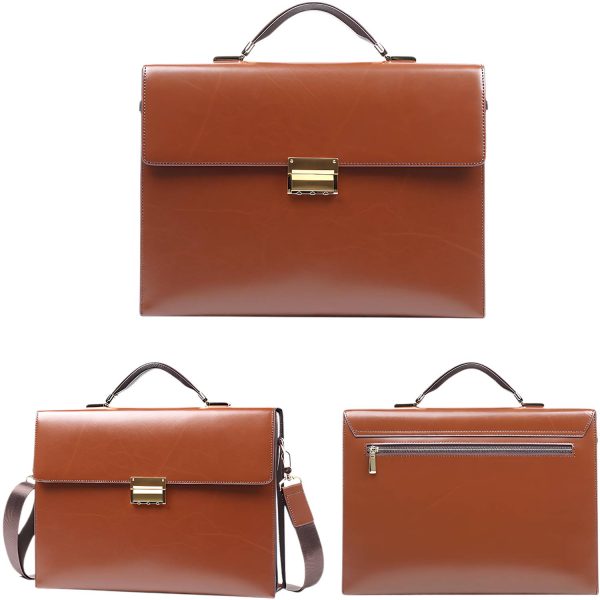 Genuine Leather Briefcase w/ Combination Lock
