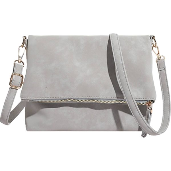 PU Leather Foldable Textured Crossbody Bag