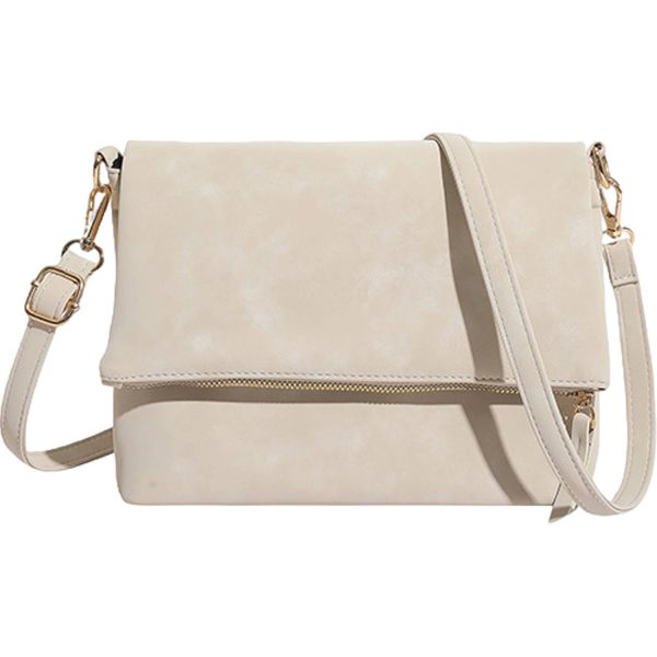 PU Leather Foldable Textured Crossbody Bag
