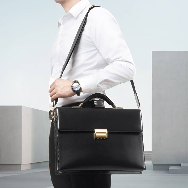 Genuine Leather Briefcase w/ Combination Lock