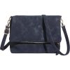 PU Leather Foldable Textured Crossbody Bag