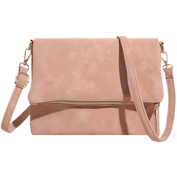 PU Leather Foldable Textured Crossbody Bag