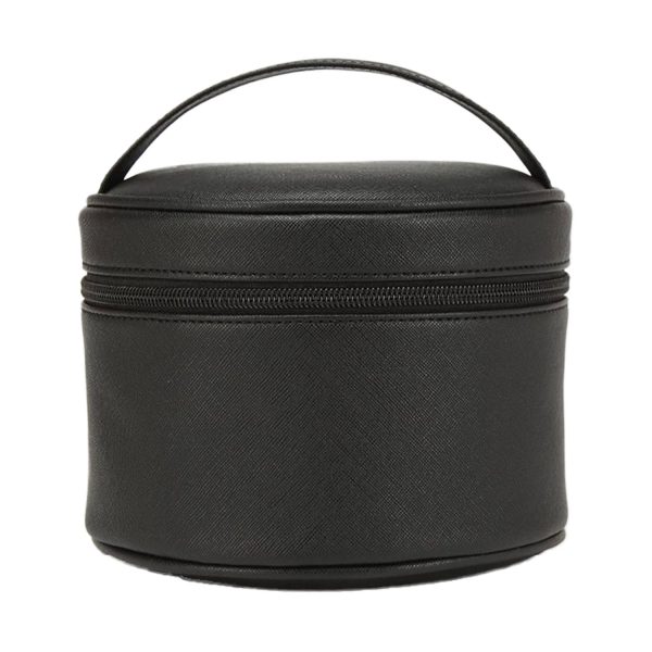 Portable Large-Capacity PU Leather Cylinder Makeup Bag