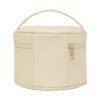 Portable Large-Capacity PU Leather Cylinder Makeup Bag