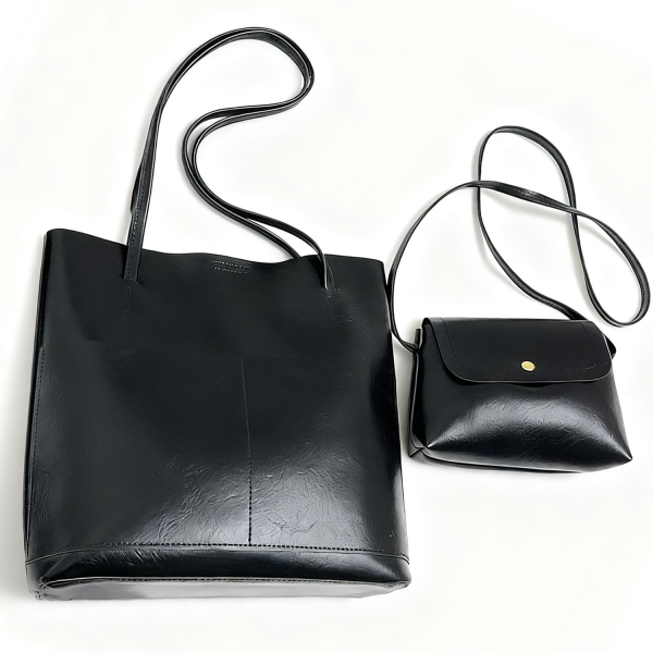 黑_1761900684670.png 2-Piece PU Leather Retro Tote Bag Set