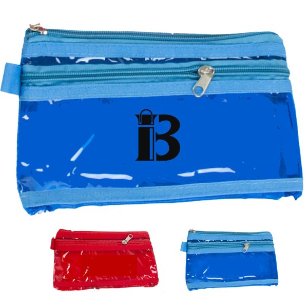 PVC Double Layer Jewelry Travel Pouch Small Card Change Bag