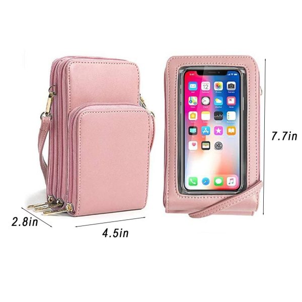 PU Leather Triple Layer Phone Crossbody Bag