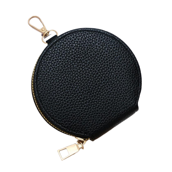 111_1776995928543.png Round PU Leather Purse With Keychain