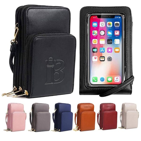 PU Leather Triple Layer Phone Crossbody Bag