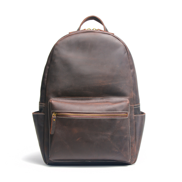 Vintage Distressed Genuine Leather Laptop Backpack