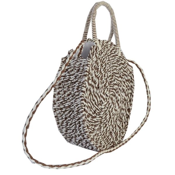 Retro Striped Round Straw Beach Bag​