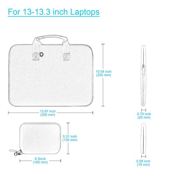 13 Inch Water Resistant Neoprene Laptop Sleeve w/ Pouch
