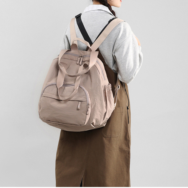 3-8_1777818936269.png Large Capacity Nylon Tote Backpack with Luggage Strap