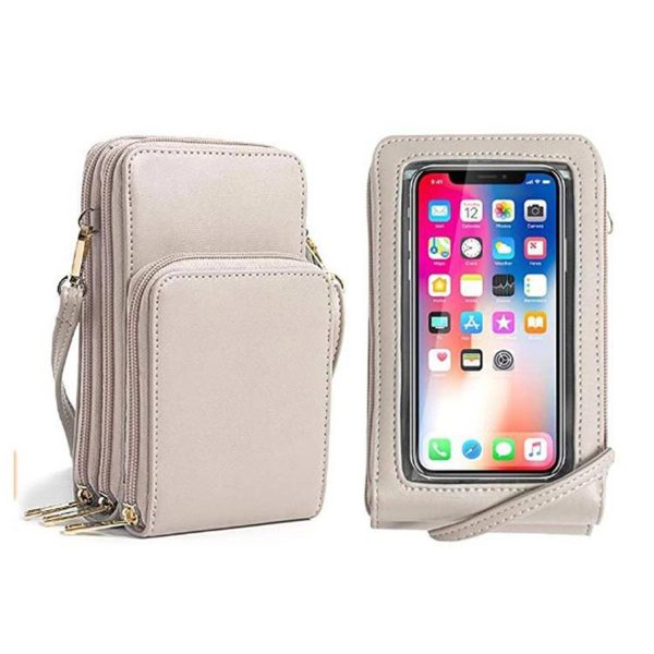 PU Leather Triple Layer Phone Crossbody Bag