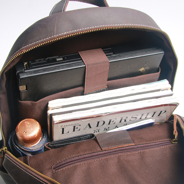 Vintage Distressed Genuine Leather Laptop Backpack