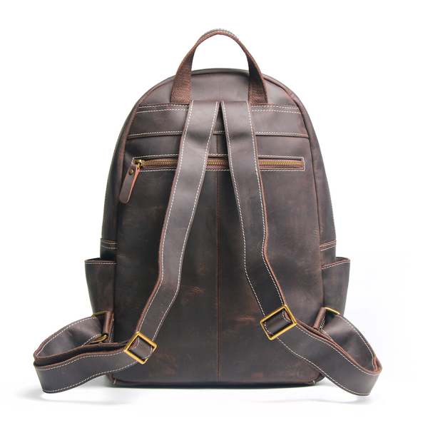 Vintage Distressed Genuine Leather Laptop Backpack