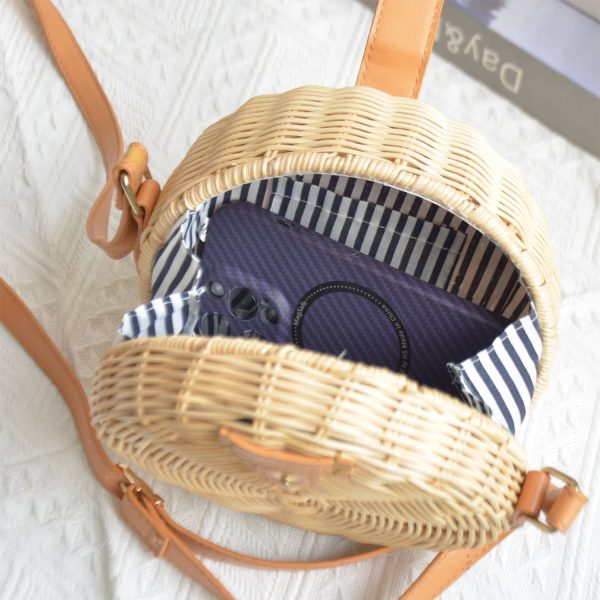 Handwoven Round Rattan Bag