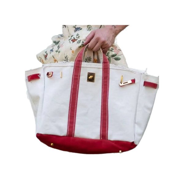 Canvas Fringe Tote Bag Boho Nautical Theme