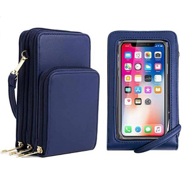 PU Leather Triple Layer Phone Crossbody Bag