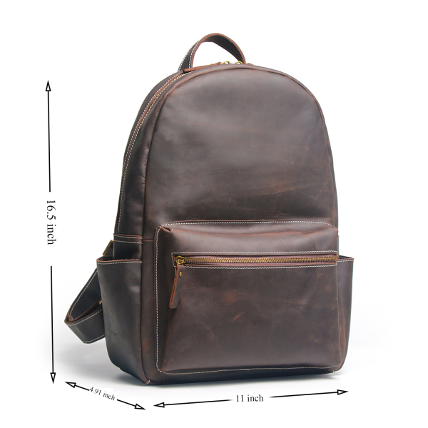 Vintage Distressed Genuine Leather Laptop Backpack