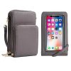 PU Leather Triple Layer Phone Crossbody Bag