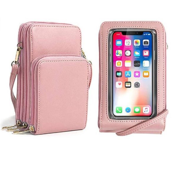 PU Leather Triple Layer Phone Crossbody Bag