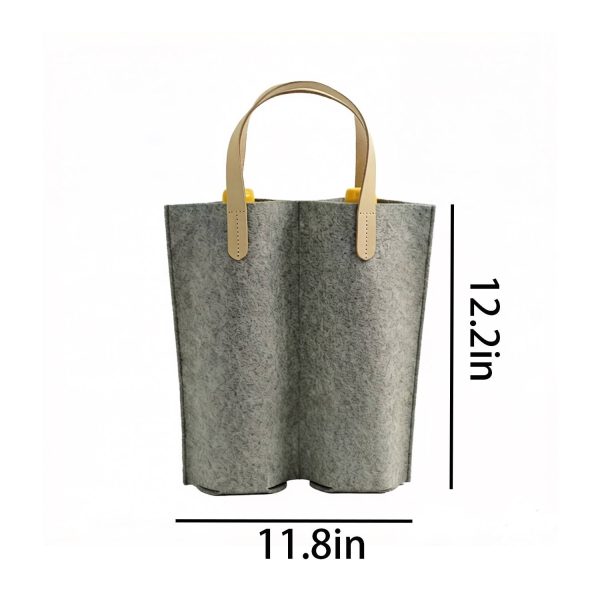 2-Bottle Felt Wine Tote Bag