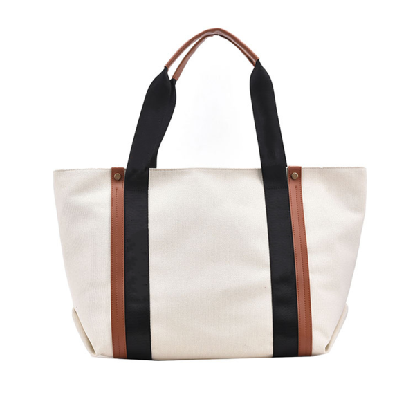 Classic Canvas Striped Tote Bag