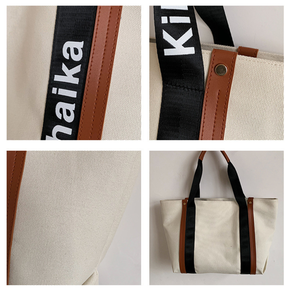 Classic Canvas Striped Tote Bag