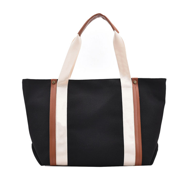 Classic Canvas Striped Tote Bag