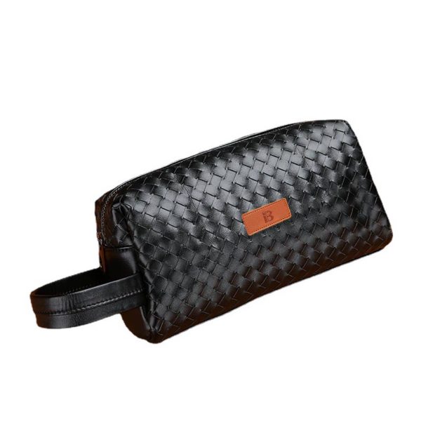 PU Leather Woven Travel Toiletry Bag