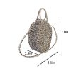 Retro Striped Round Straw Beach Bag​