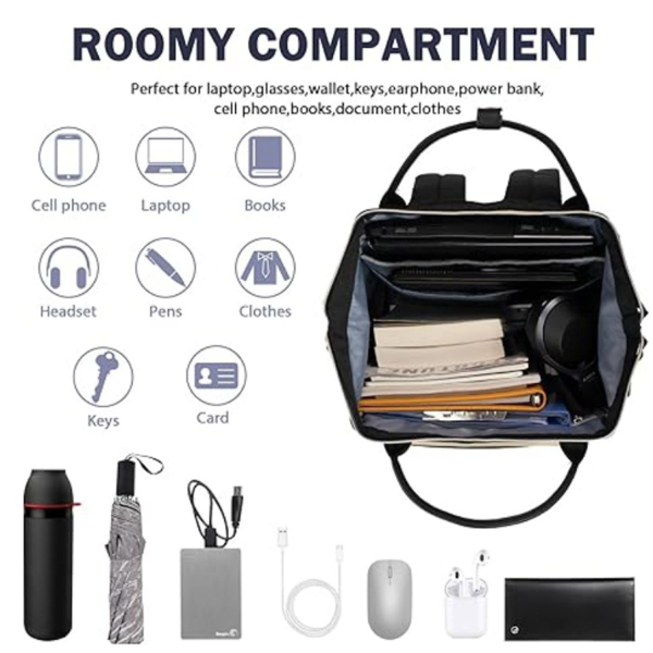 Large Capacity Travel Nylon Laptop Backpack